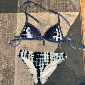 PINK Victoria's Secret Velvet Blue Tie-Dye Bikini